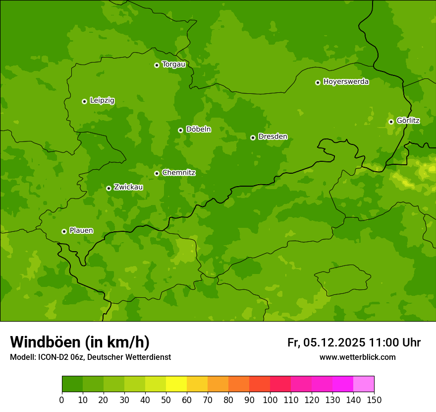Modellkarten Windgeschwindigkeit