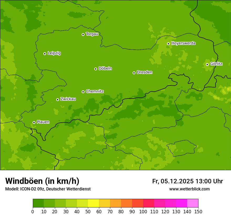 Modellkarten Windgeschwindigkeit