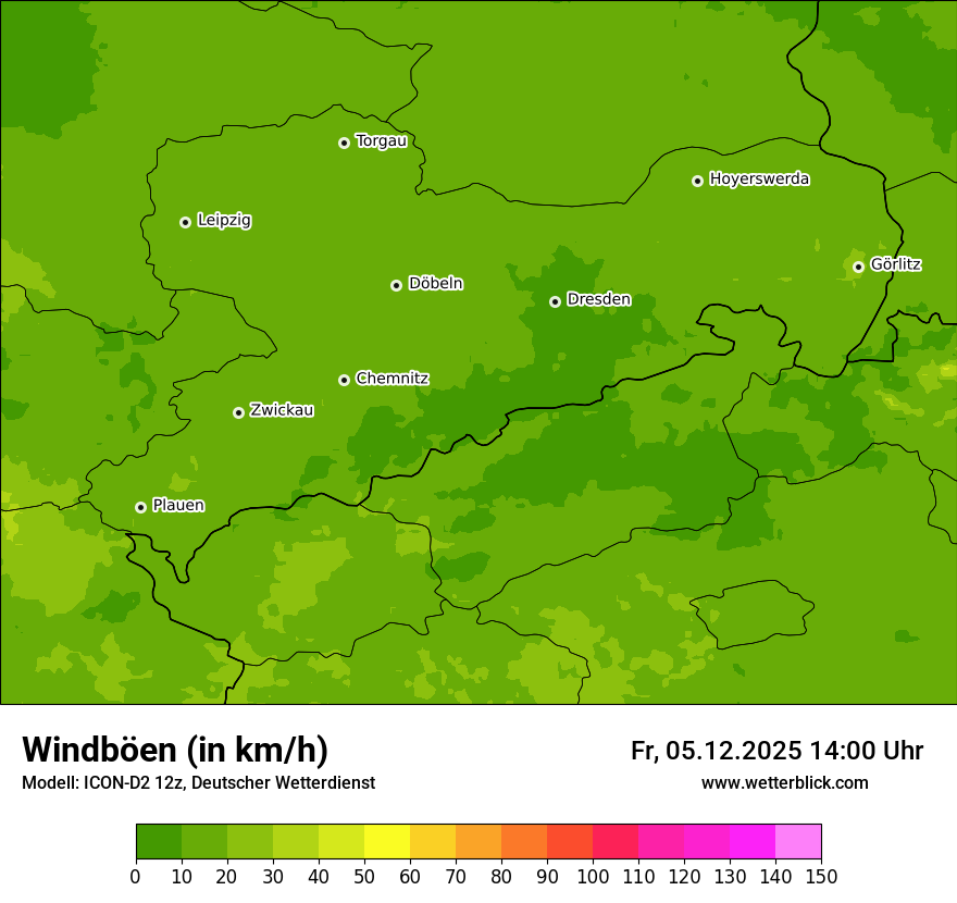 Modellkarten Windgeschwindigkeit
