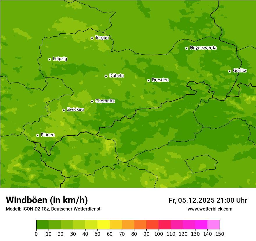 Modellkarten Windgeschwindigkeit