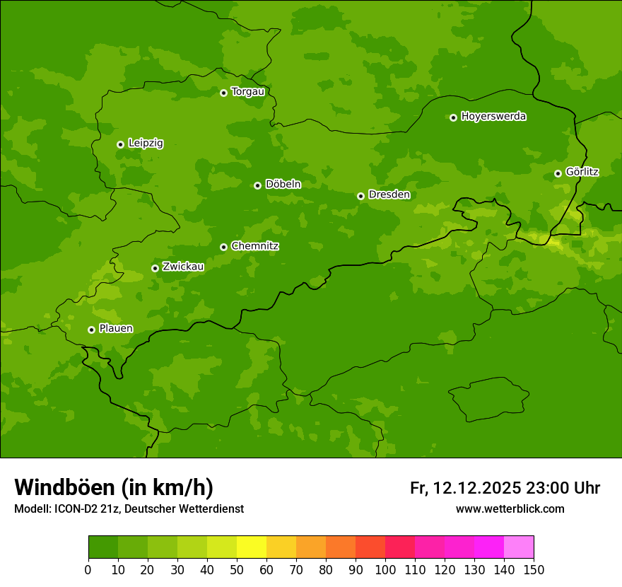 Modellkarten Windgeschwindigkeit