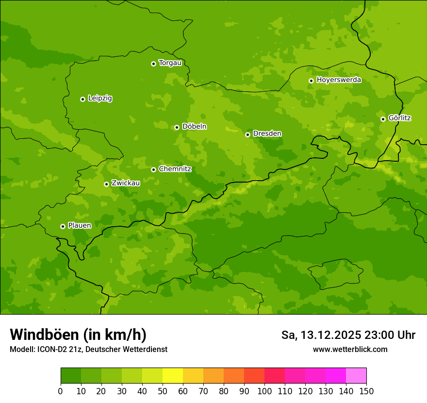 Modellkarten Windgeschwindigkeit