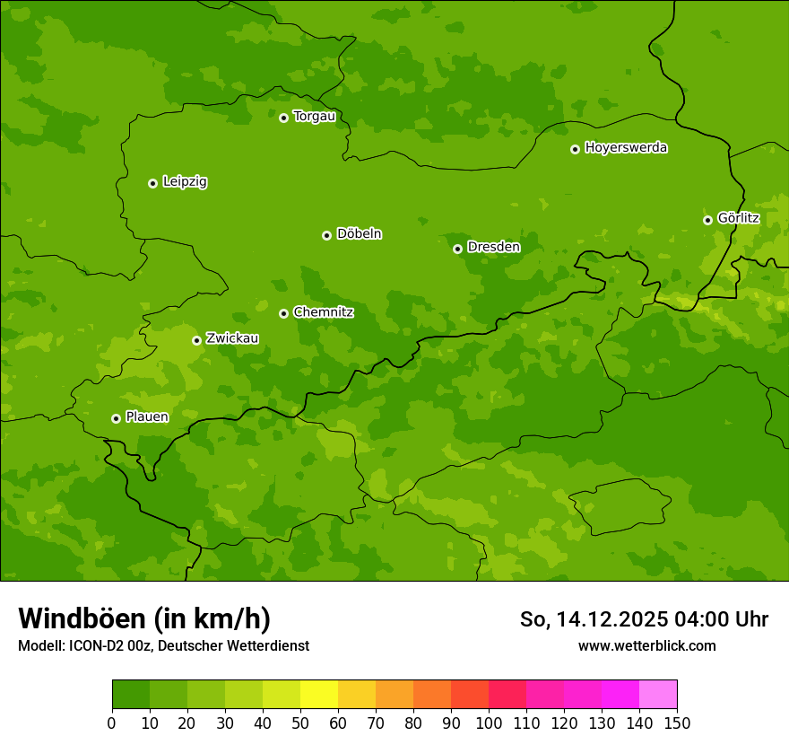 Modellkarten Windgeschwindigkeit