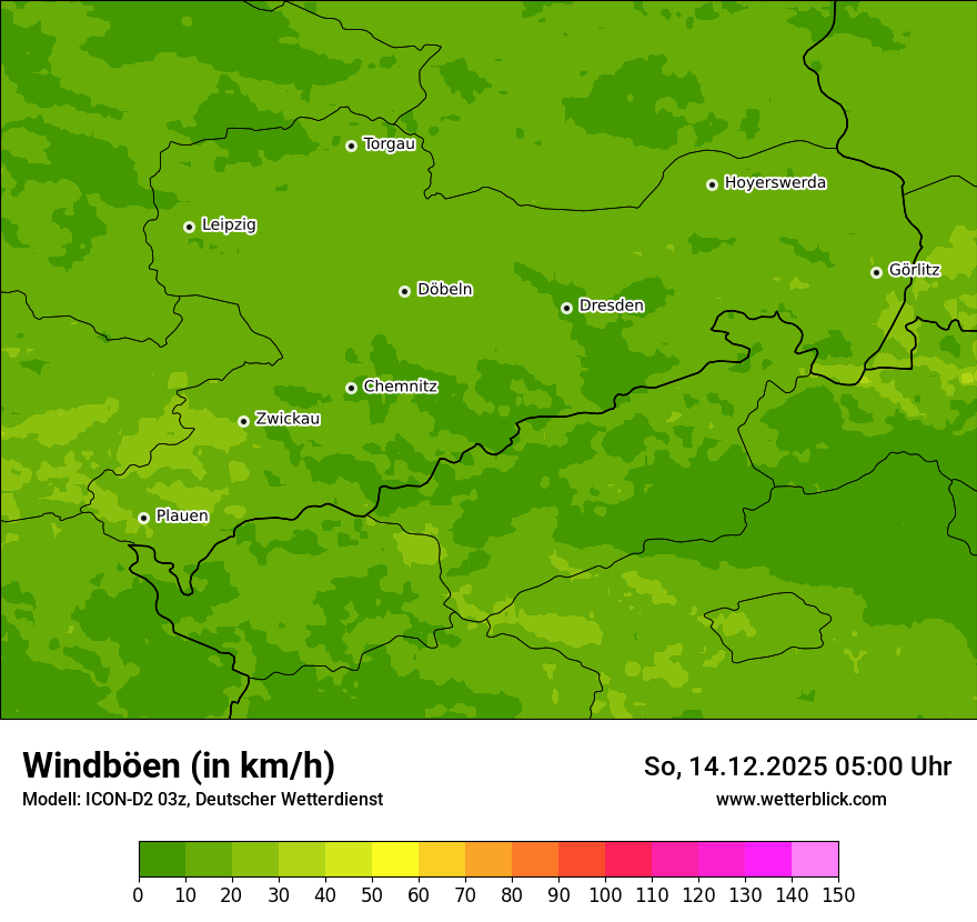 Modellkarten Windgeschwindigkeit