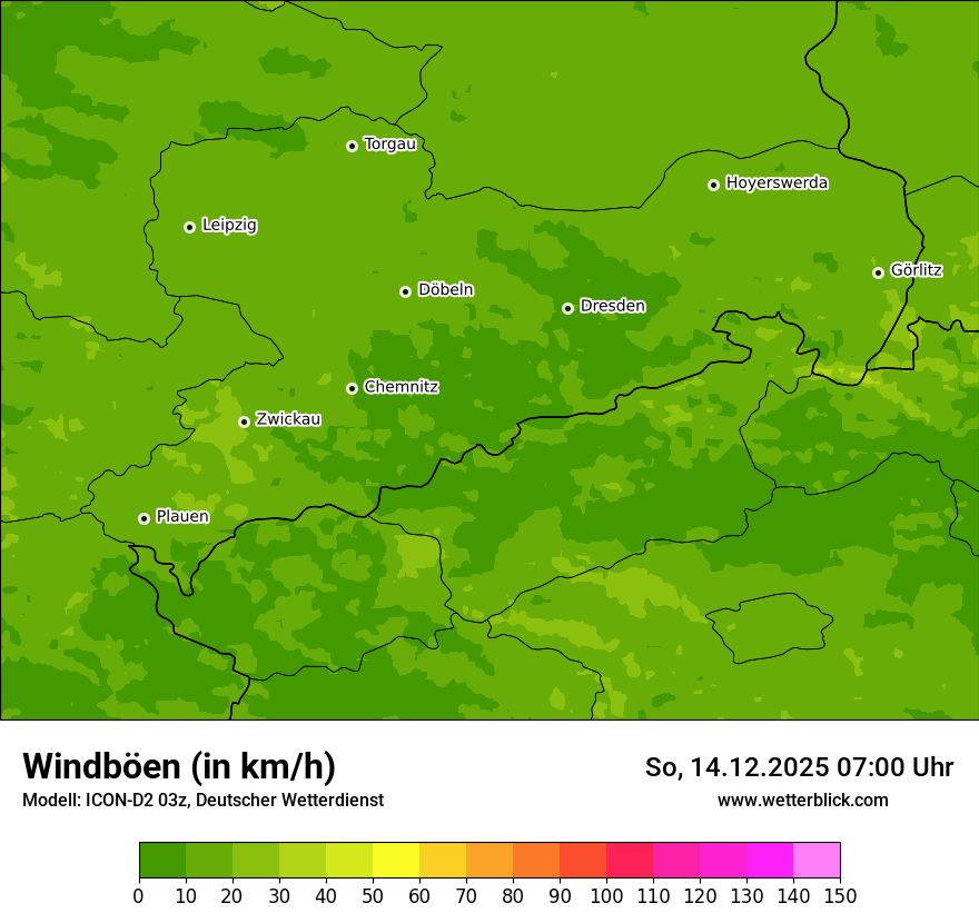 Modellkarten Windgeschwindigkeit