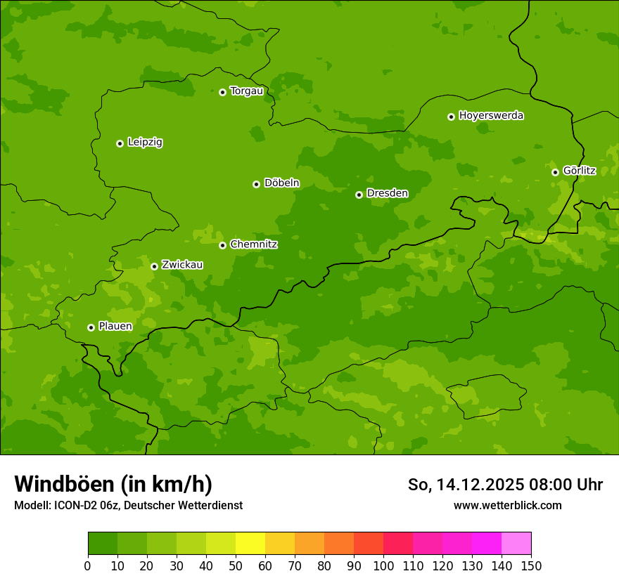 Modellkarten Windgeschwindigkeit