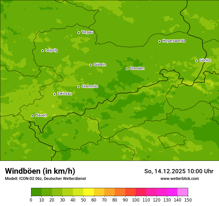 Modellkarten Windgeschwindigkeit