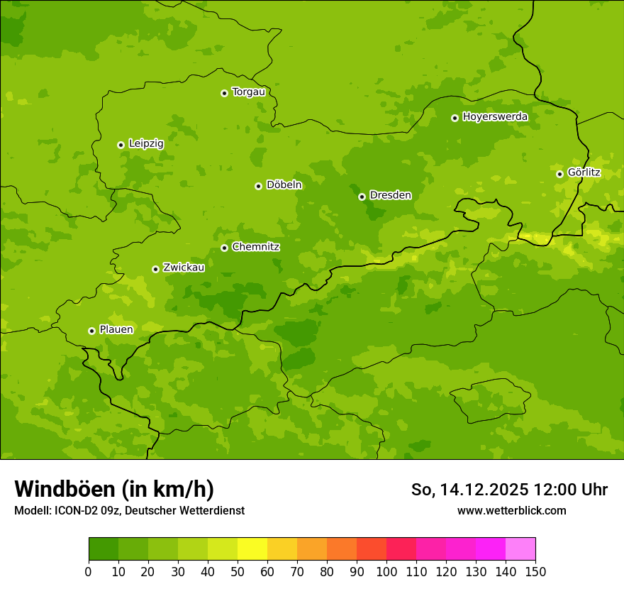 Modellkarten Windgeschwindigkeit