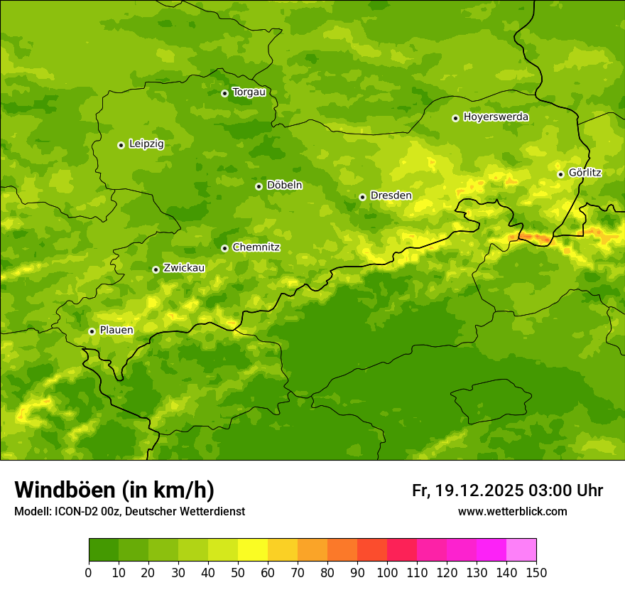Modellkarten Windgeschwindigkeit
