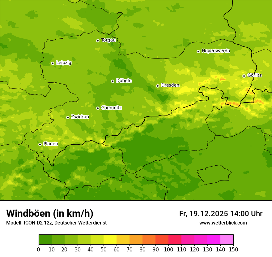 Modellkarten Windgeschwindigkeit