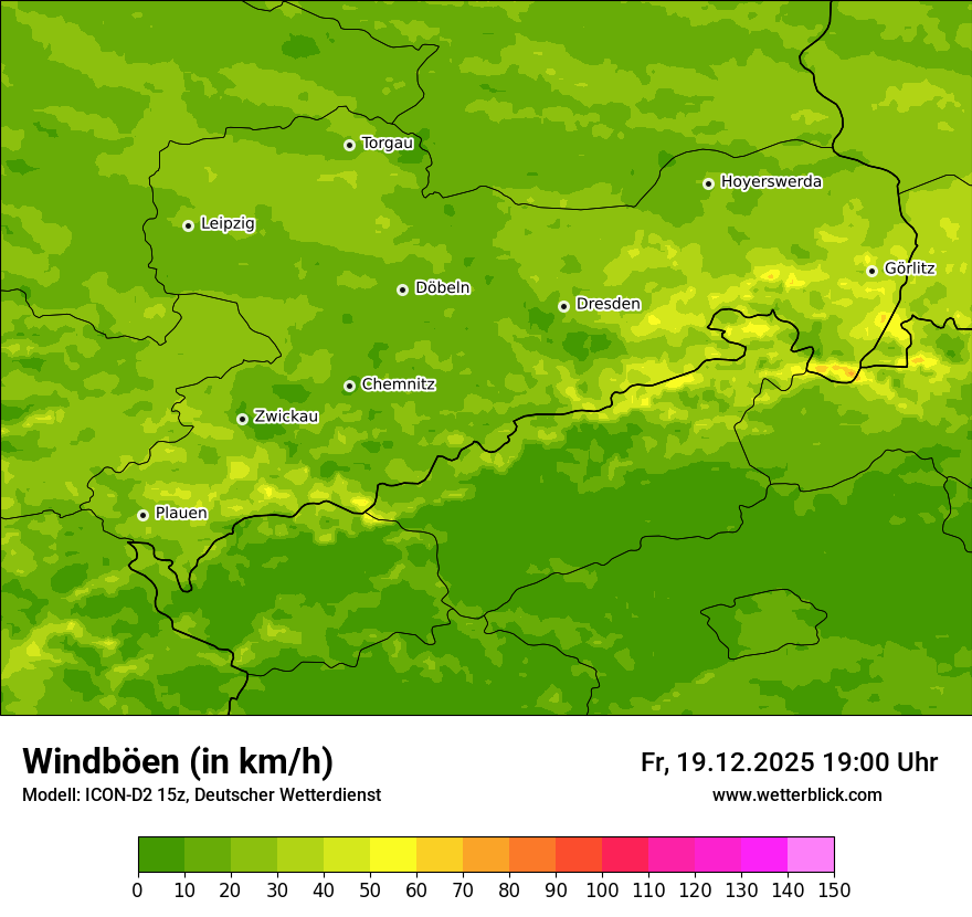 Modellkarten Windgeschwindigkeit