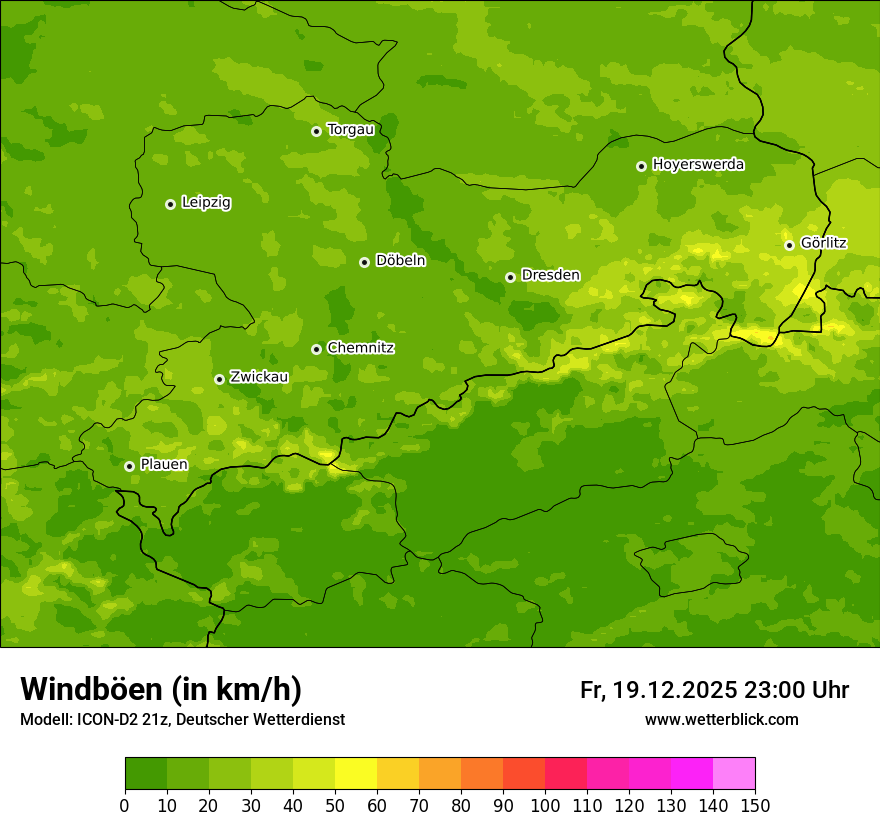 Modellkarten Windgeschwindigkeit