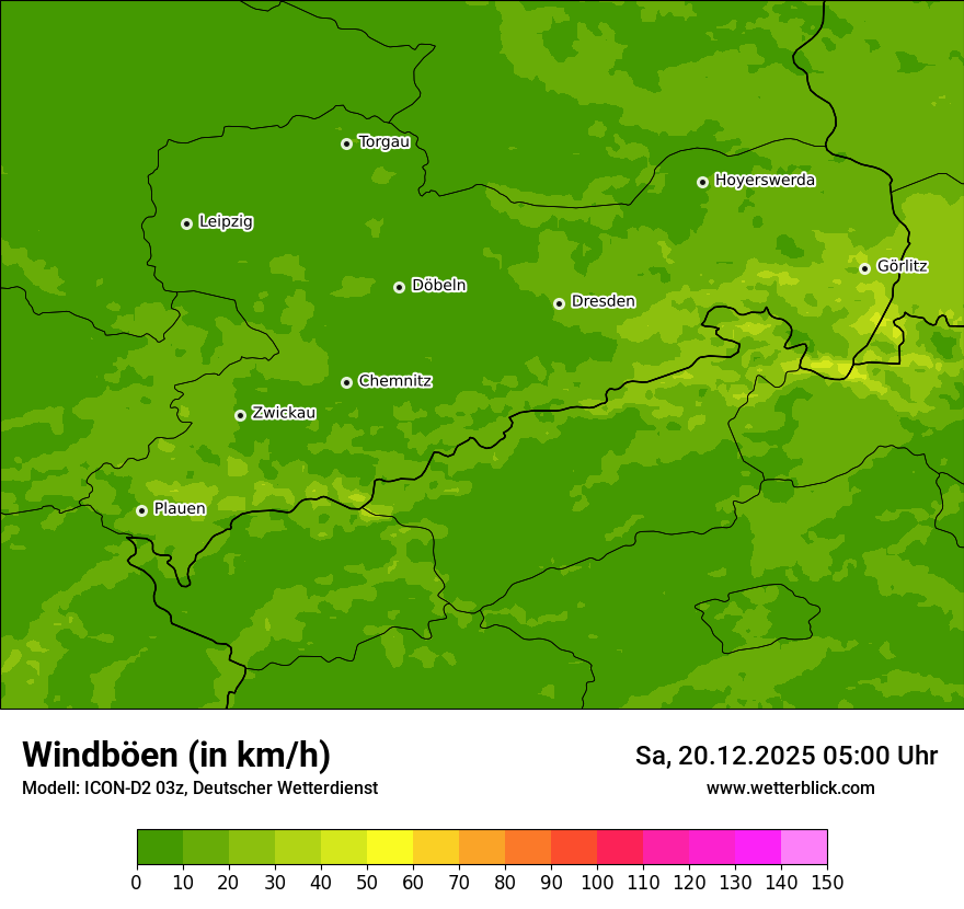 Modellkarten Windgeschwindigkeit
