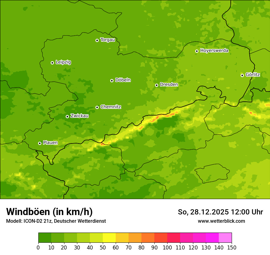Modellkarten Windgeschwindigkeit