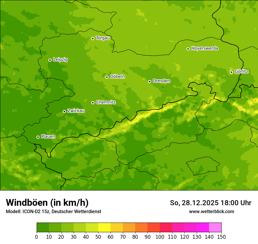 Modellkarten Windgeschwindigkeit