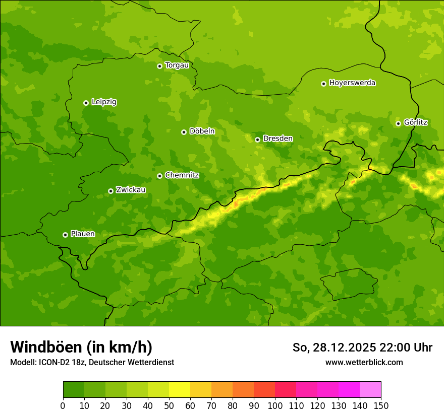 Modellkarten Windgeschwindigkeit
