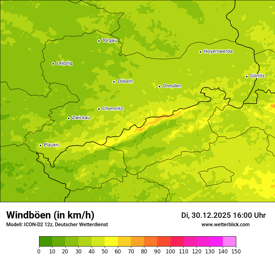 Modellkarten Windgeschwindigkeit