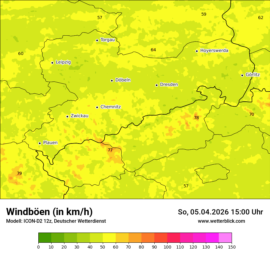 Modellkarte ICON-D2 – vmax – sn