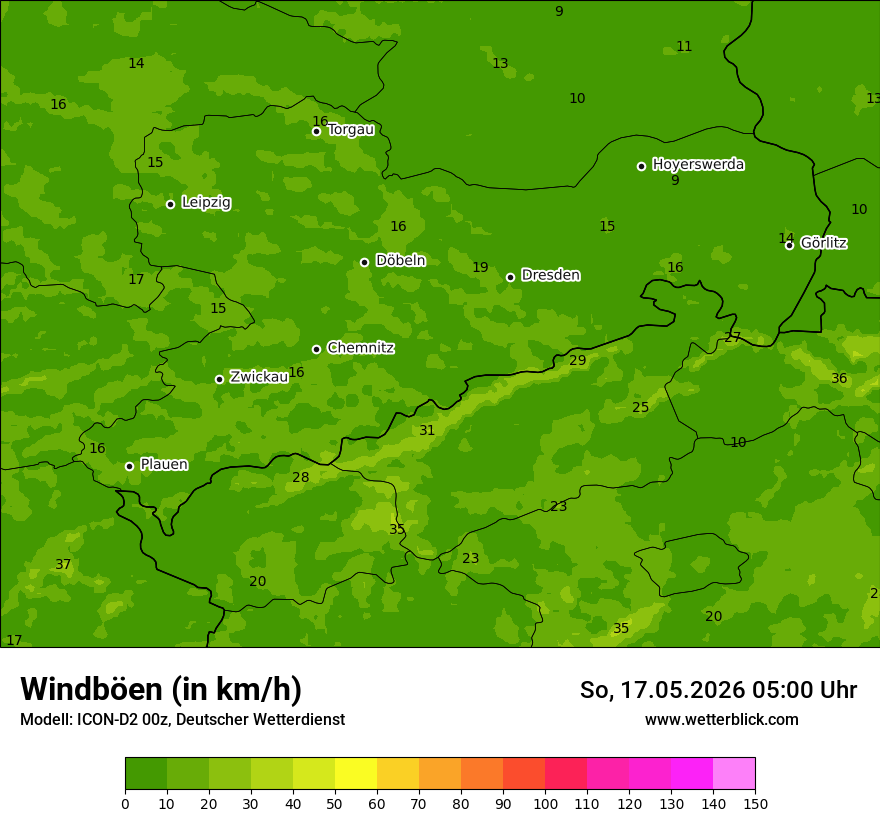 Maximale Windböen