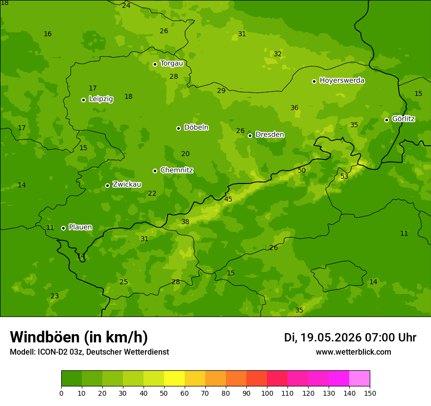 Maximale Windböen
