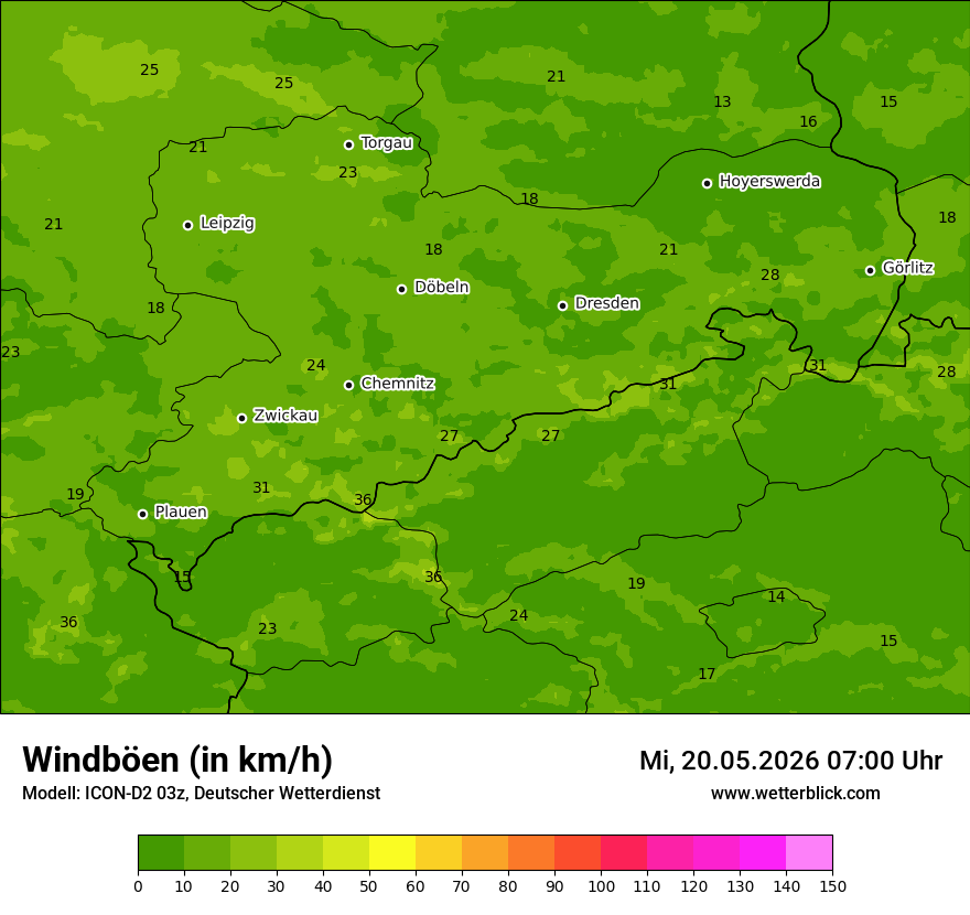 Maximale Windböen