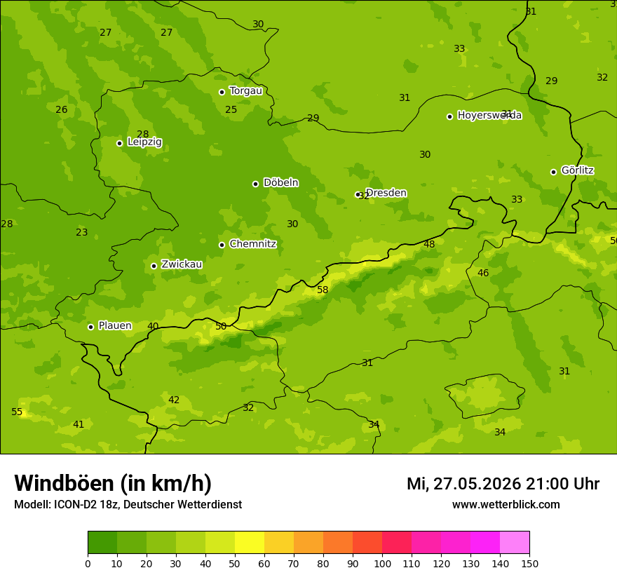Maximale Windböen