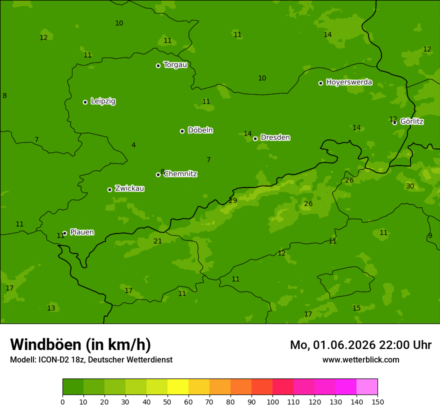 Maximale Windböen