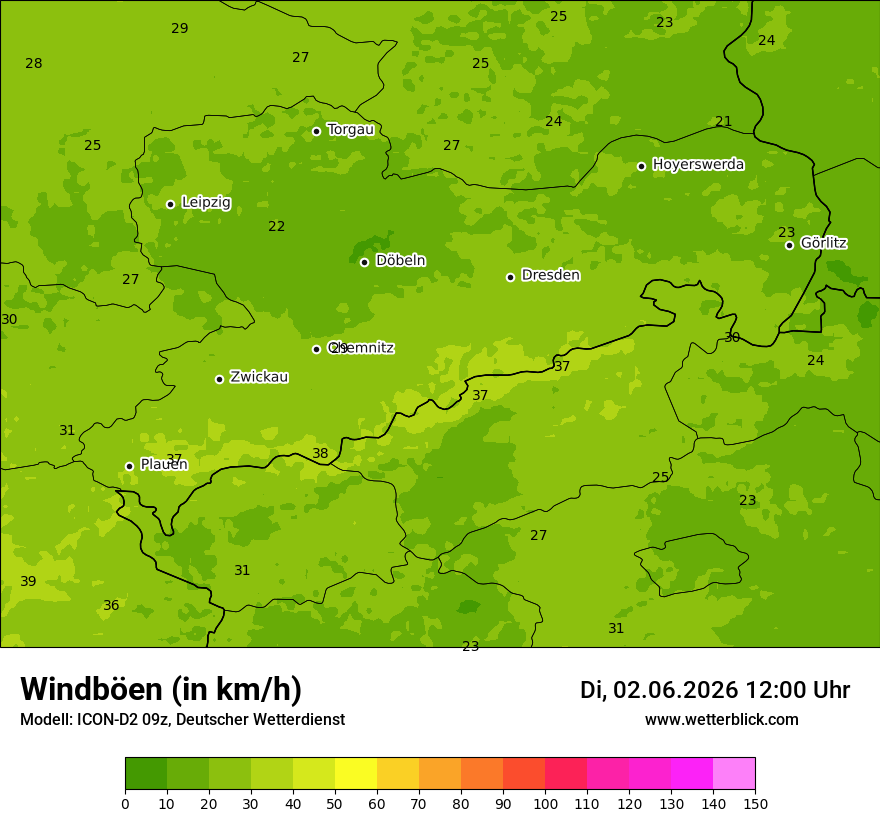 Maximale Windböen