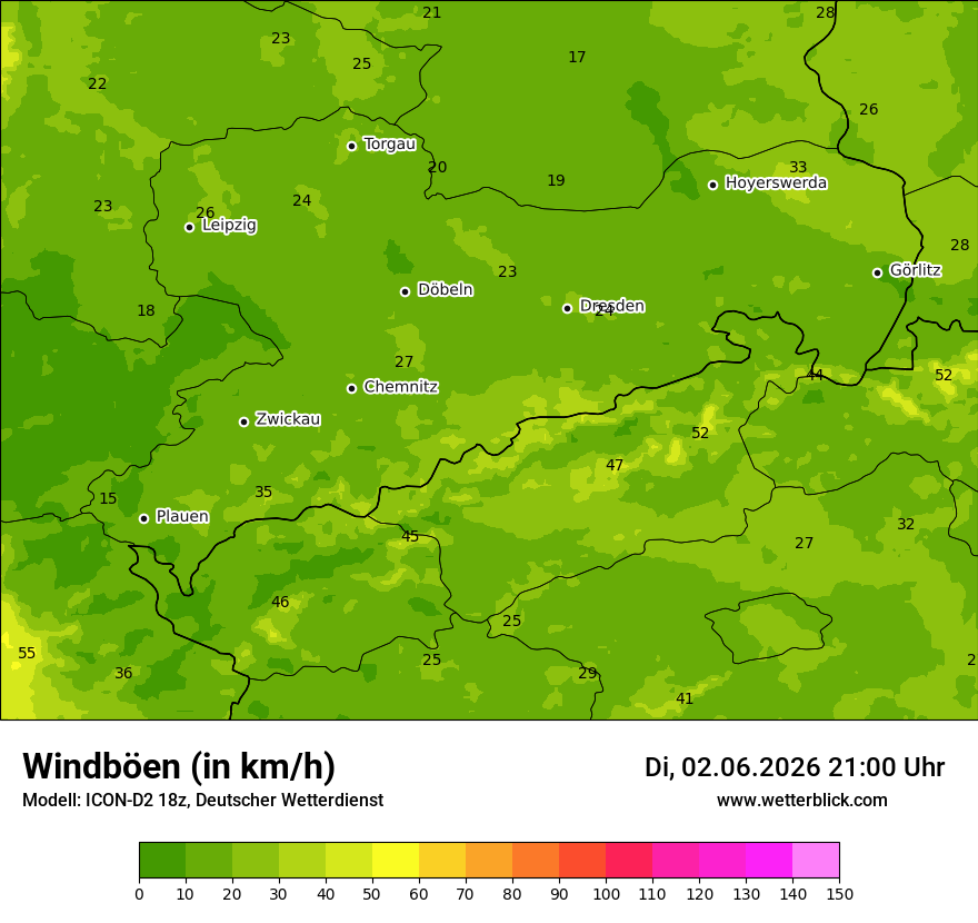 Maximale Windböen