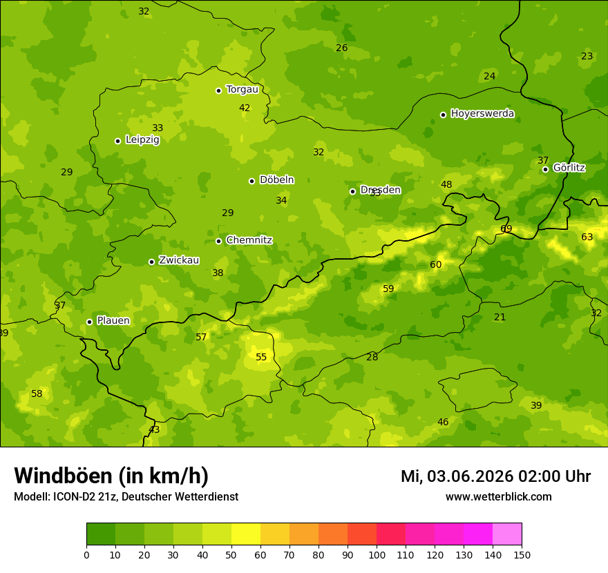 Maximale Windböen