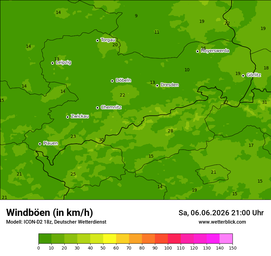 Maximale Windböen