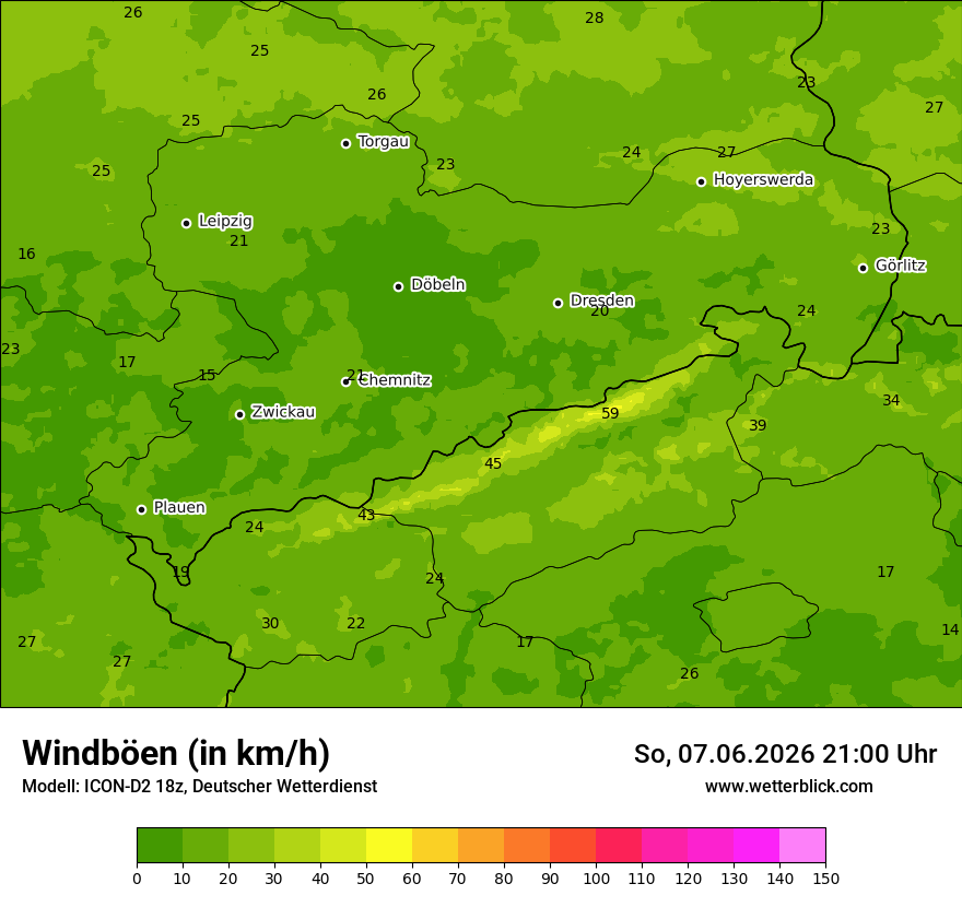 Maximale Windböen