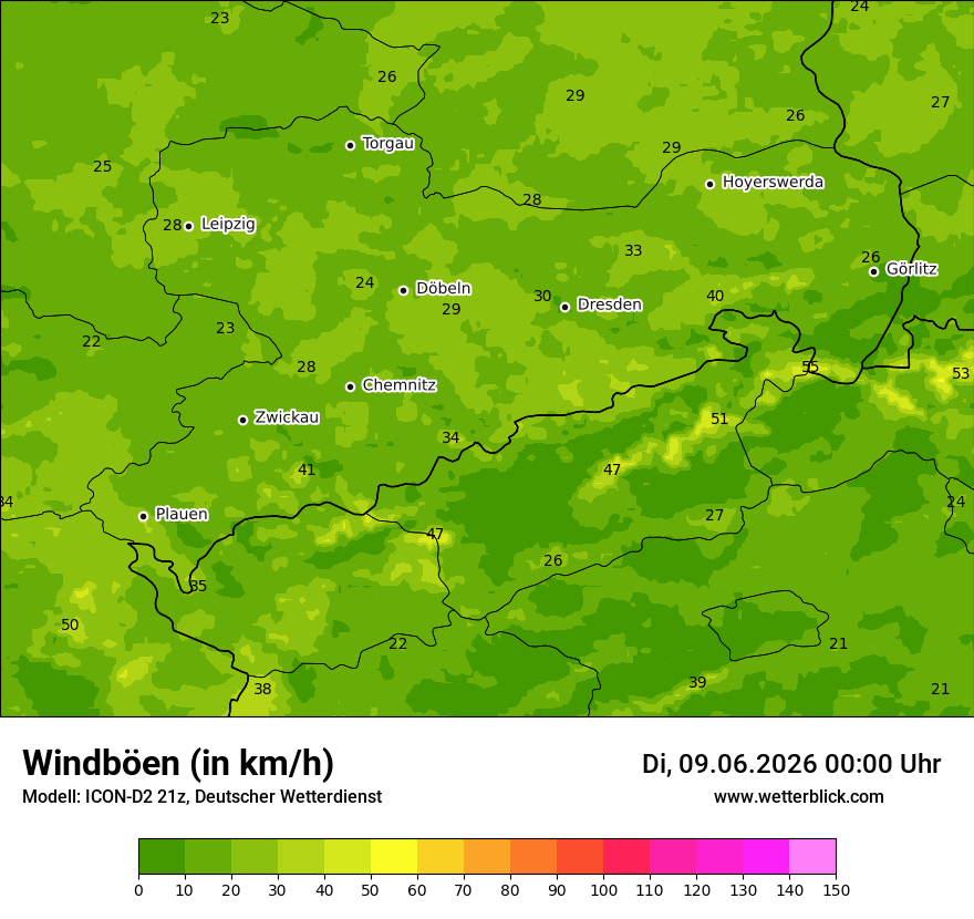 Maximale Windböen