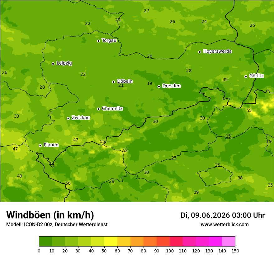 Maximale Windböen