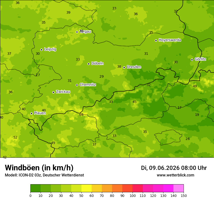 Maximale Windböen