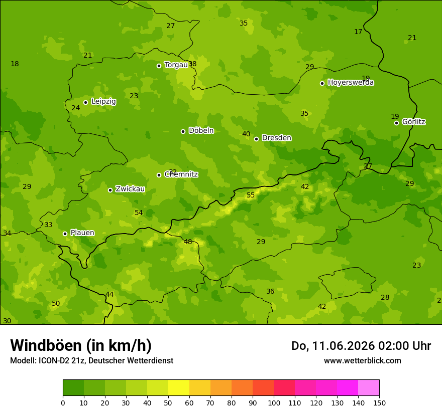 Maximale Windböen