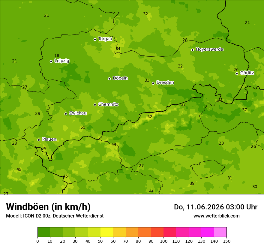 Maximale Windböen