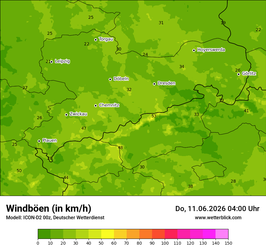 Maximale Windböen
