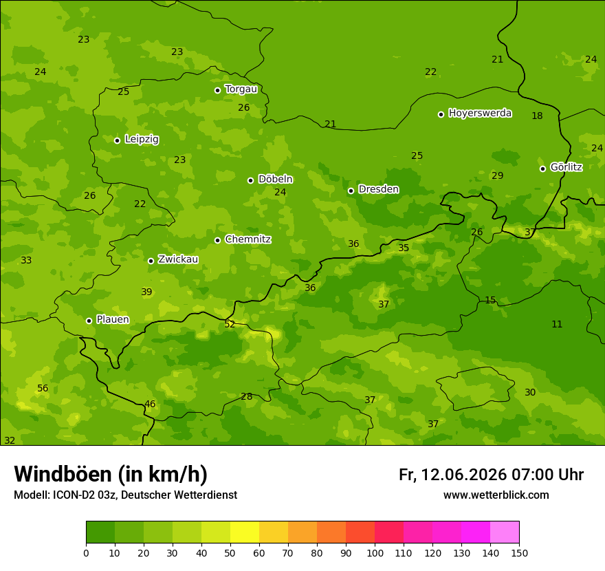Maximale Windböen