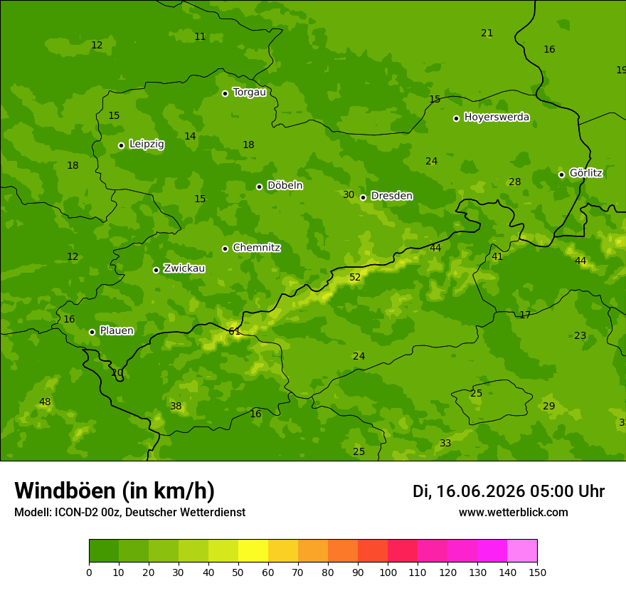 Maximale Windböen