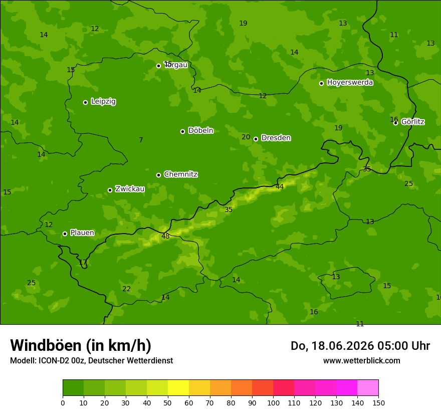 Maximale Windböen