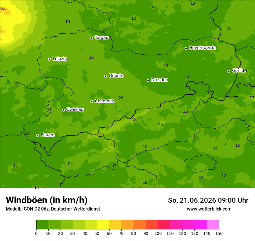 Maximale Windböen