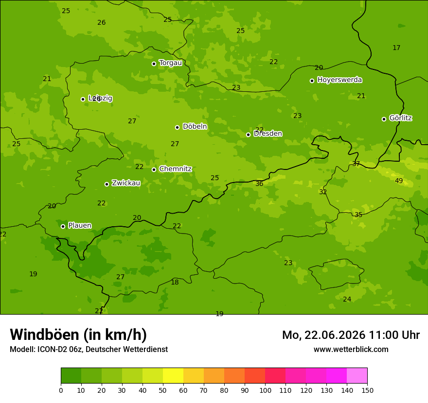 Maximale Windböen