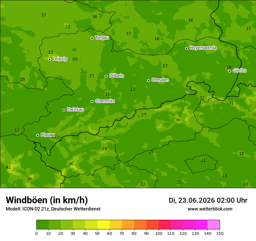 Maximale Windböen