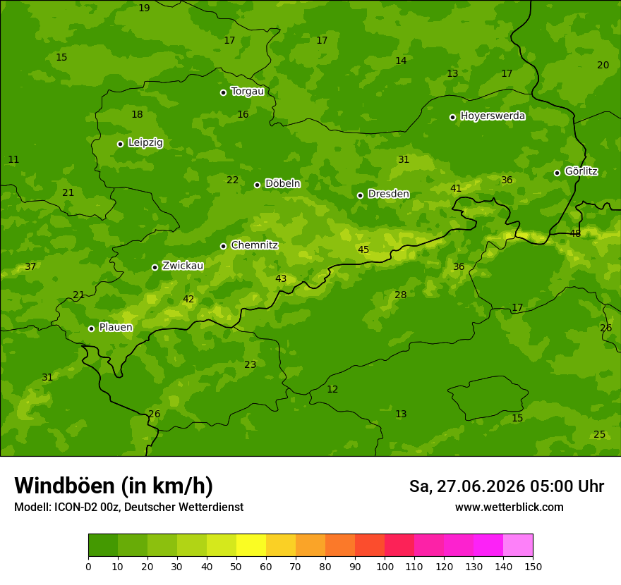 Maximale Windböen