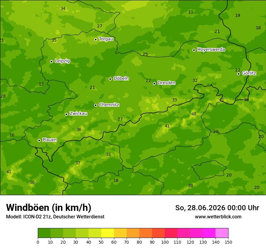 Maximale Windböen