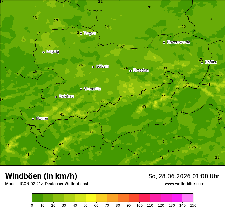 Maximale Windböen