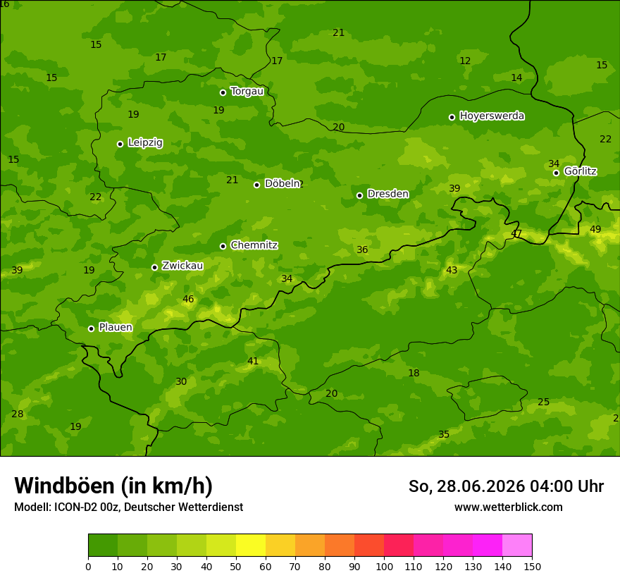 Maximale Windböen