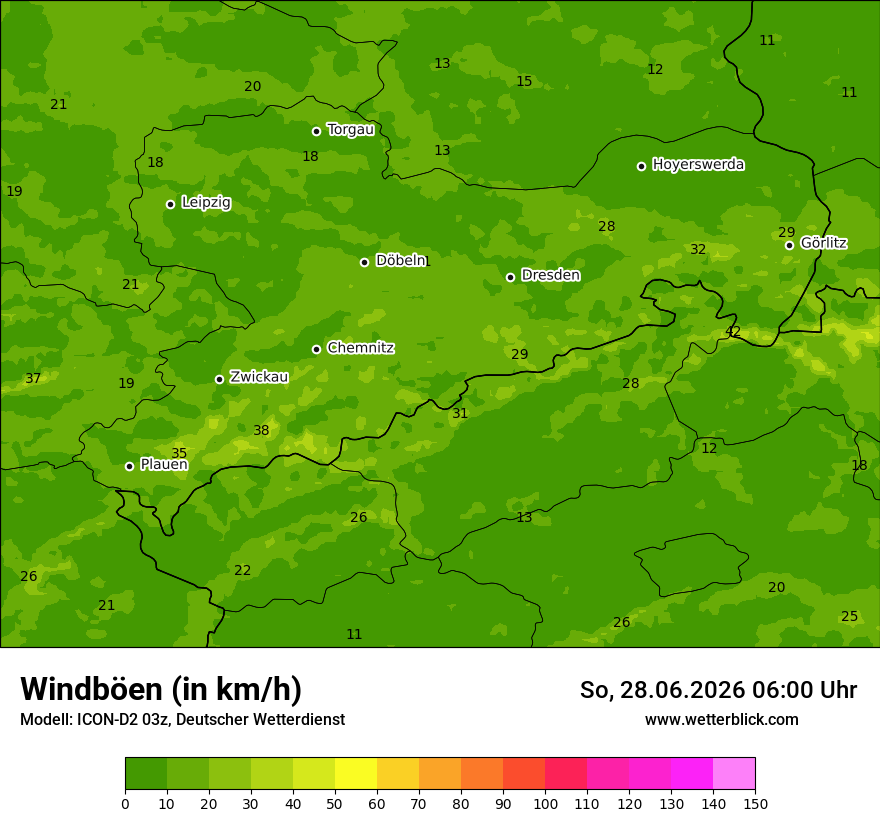 Maximale Windböen