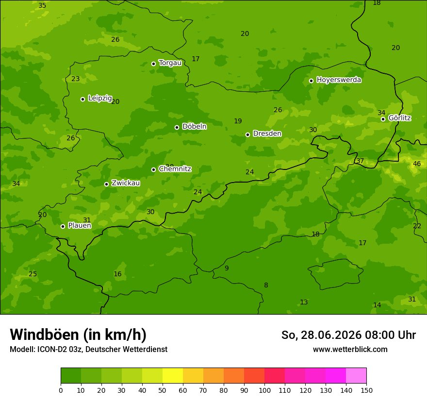 Maximale Windböen